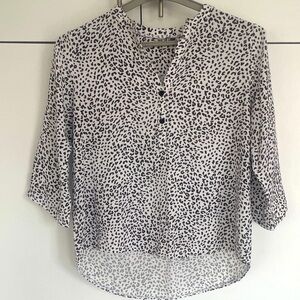 Women's Black and White Leopard Print Top blouse